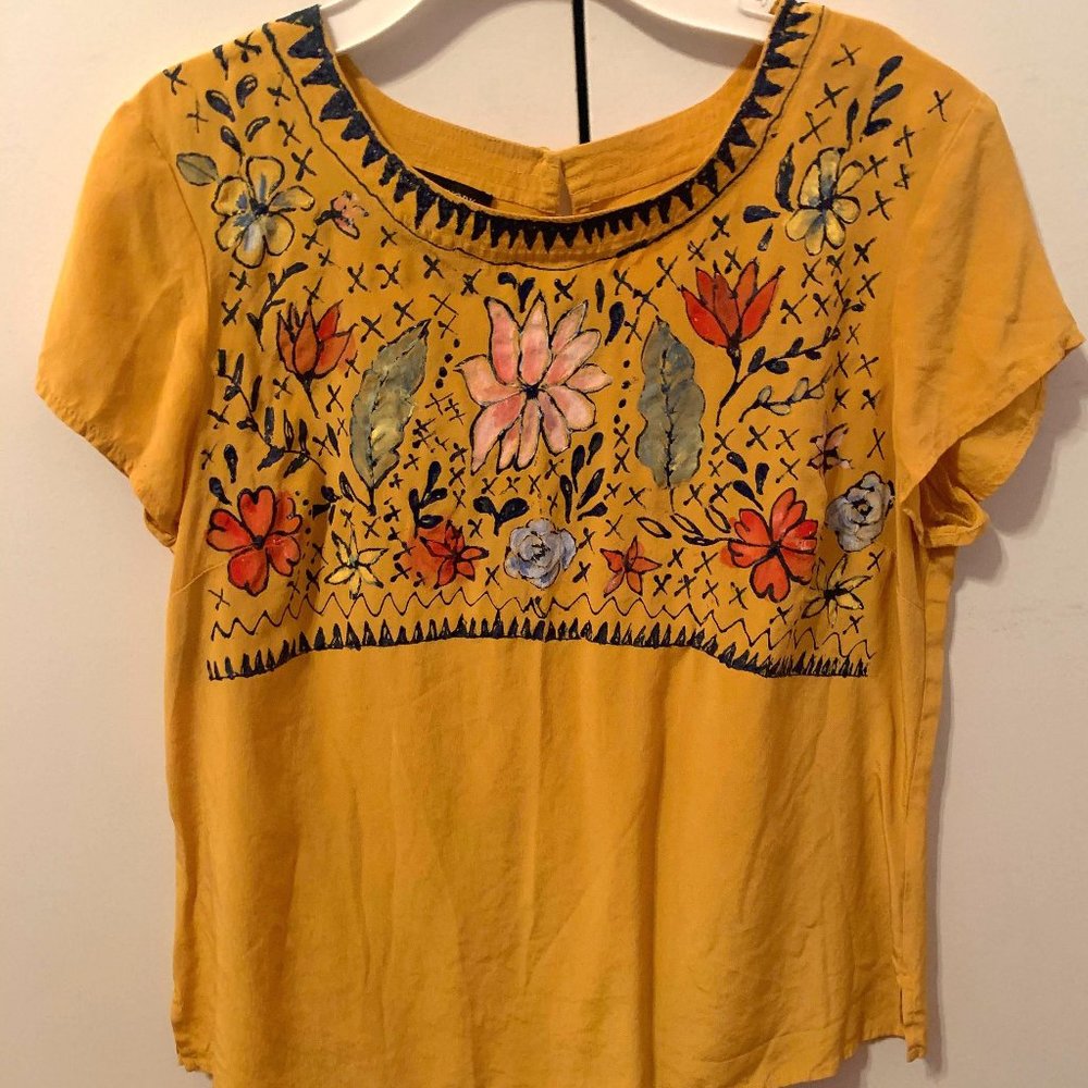 Handpainted Jones New York Silk Shirt